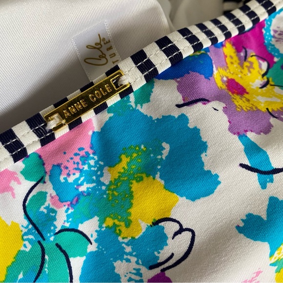 Anne Cole One Peice Floral Shirred Halter Swimsuit - Picture 9 of 12